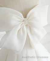 White Sweetheart Long Evening Prom Dresses, White Formal Dresses